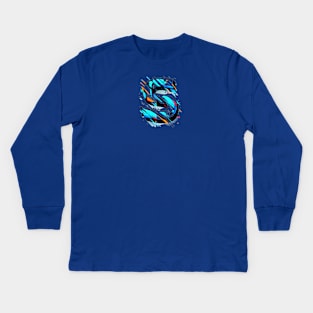 Letter S design graffity style Kids Long Sleeve T-Shirt